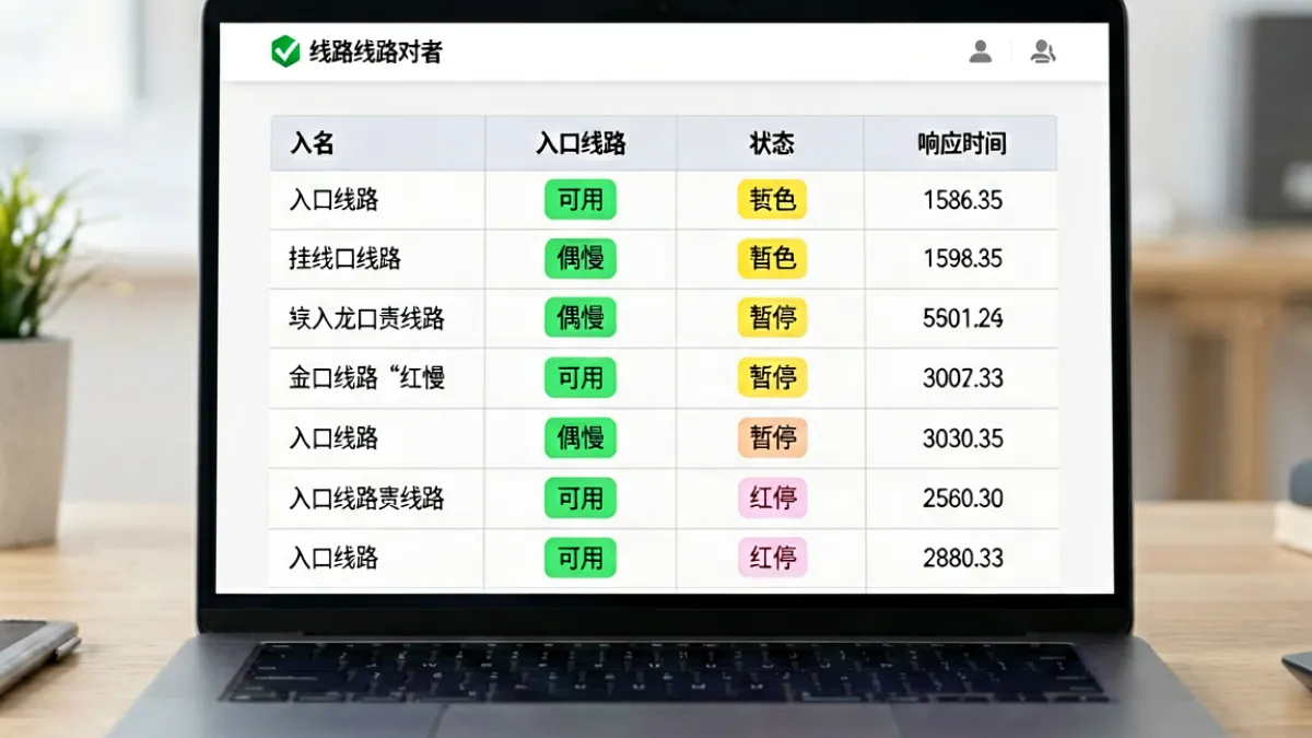 黑料不打烊网址入口对比页面，展示多条线路地址与访问速度的对比表格界面